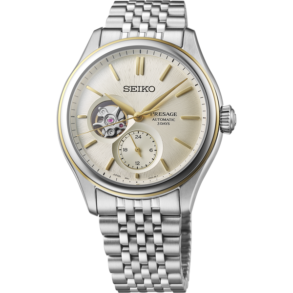 Seiko Presage Silver Beige Stainless steel watch