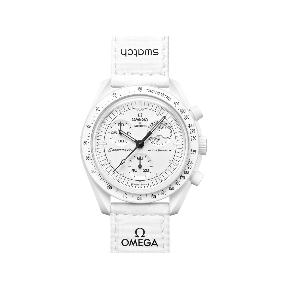 Swatch Omega x Moon Mission To The Moonphase - Full Moon Speedmaster Full White Moonswatch