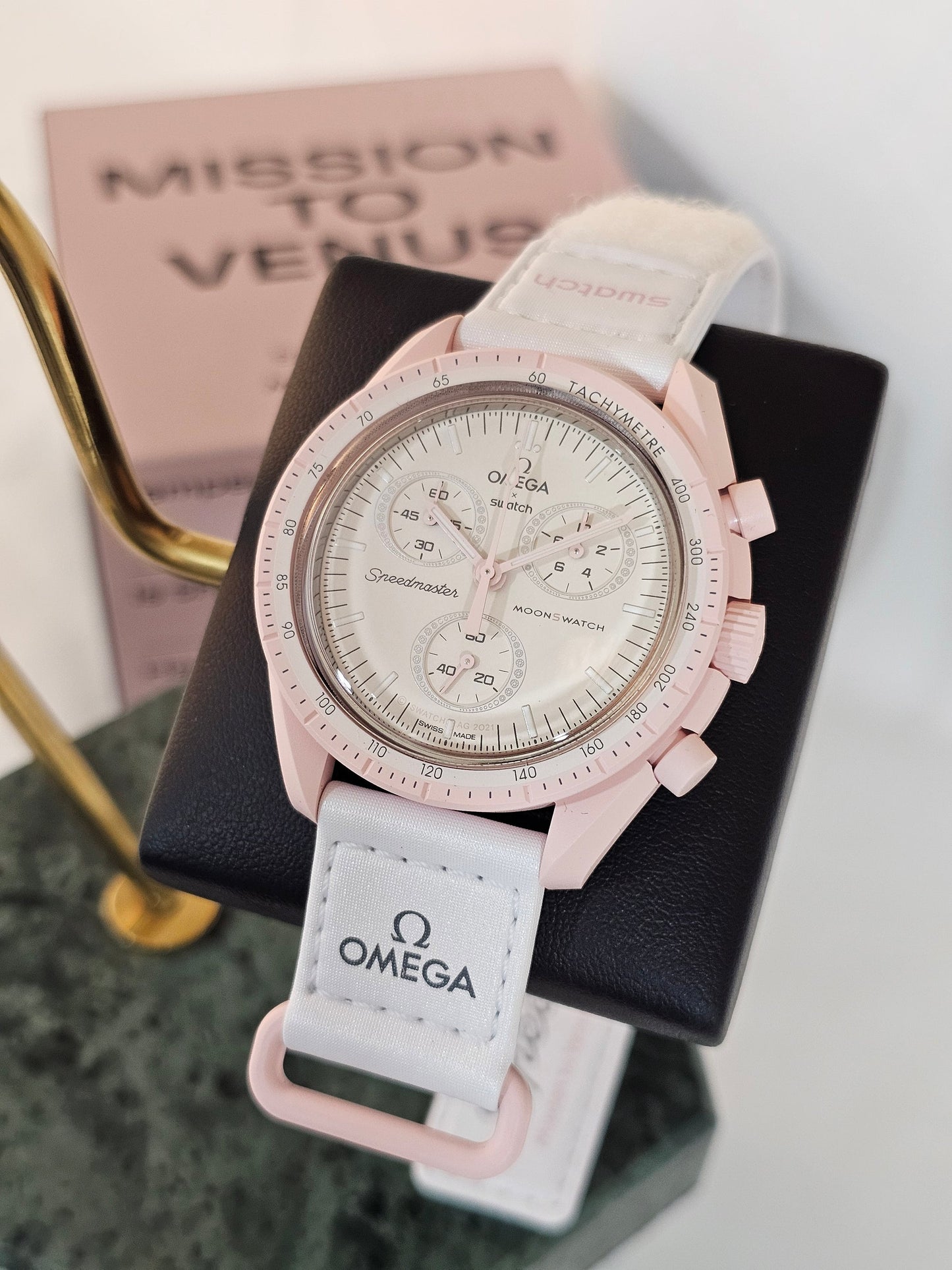 Swatch Omega x Moon Mission To Venus Speedmaster Powdery Pink Moonswatch