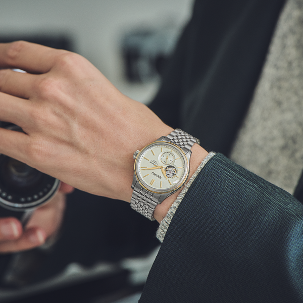 Seiko Presage Silver Beige Stainless steel watch