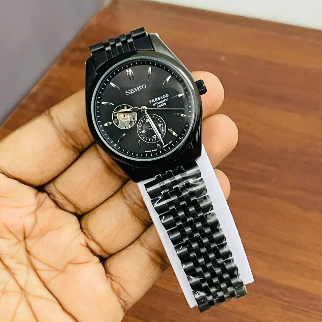 Seiko Presage Full black Stainless steel watch