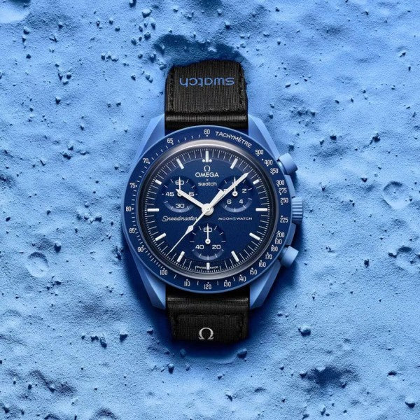 Swatch Omega x Moon Mission To Neptune Speedmaster Neavy Blue Moonswatch