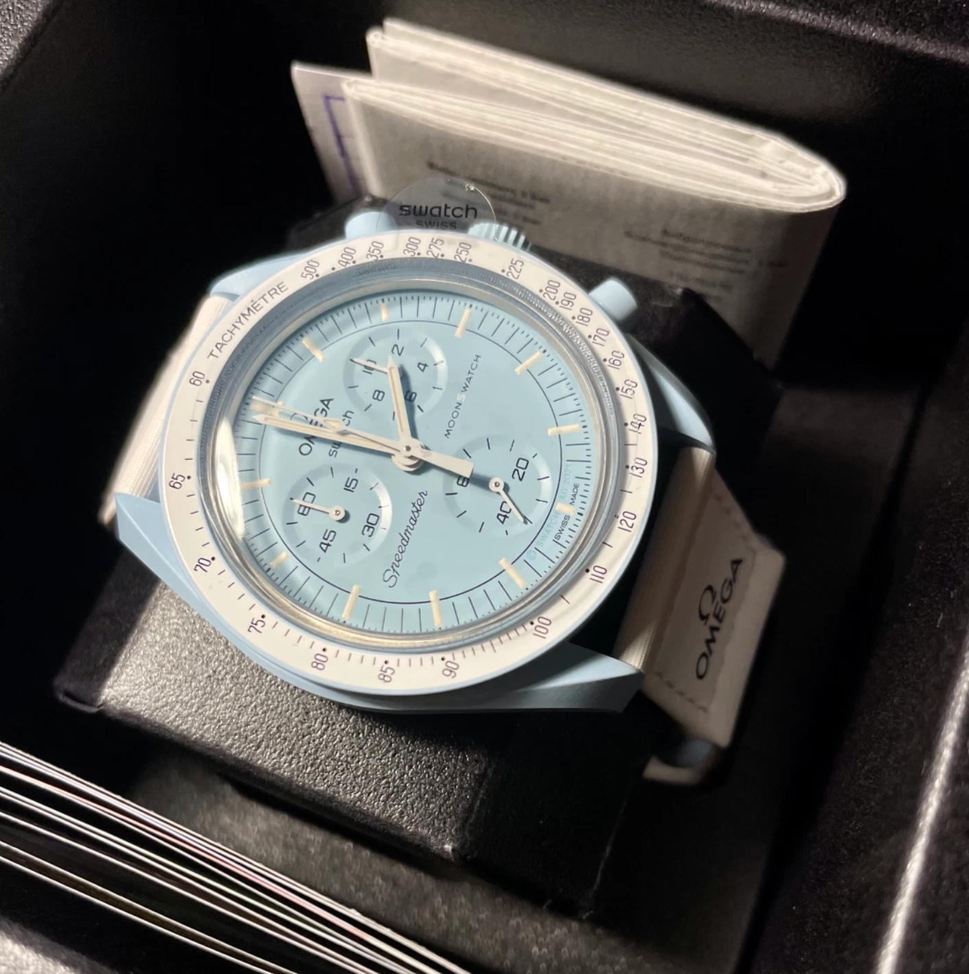 Swatch Omega x Moon Mission To Uranus Speedmaster Sky Blue Moonswatch