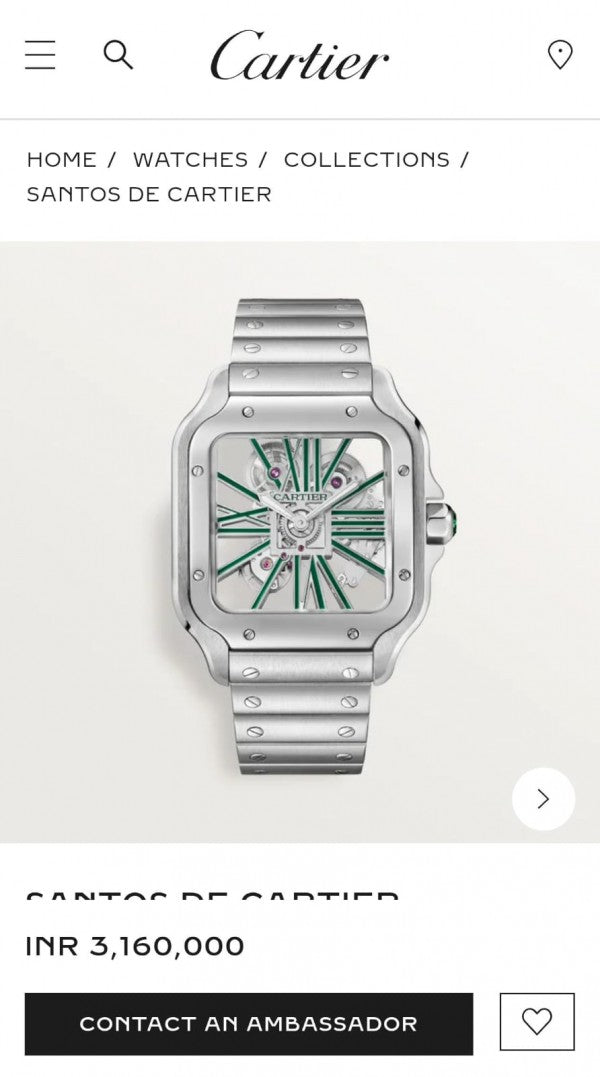 Santos De Cartier WHSA0028 Green Dial Automatic Skeleton Men's Watch