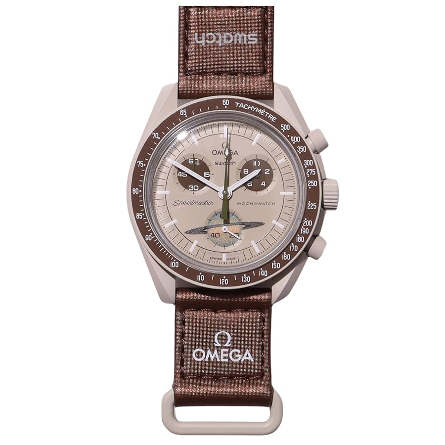 Swatch Omega x Moon Mission To Saturn Speedmaster Bezel Brown Moonswatch