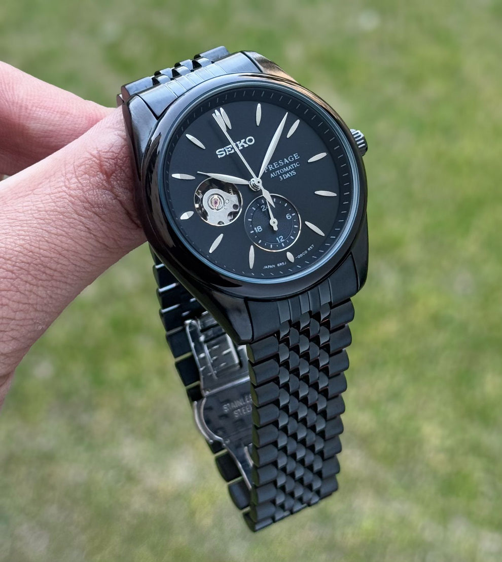 Seiko Presage Full black Stainless steel watch