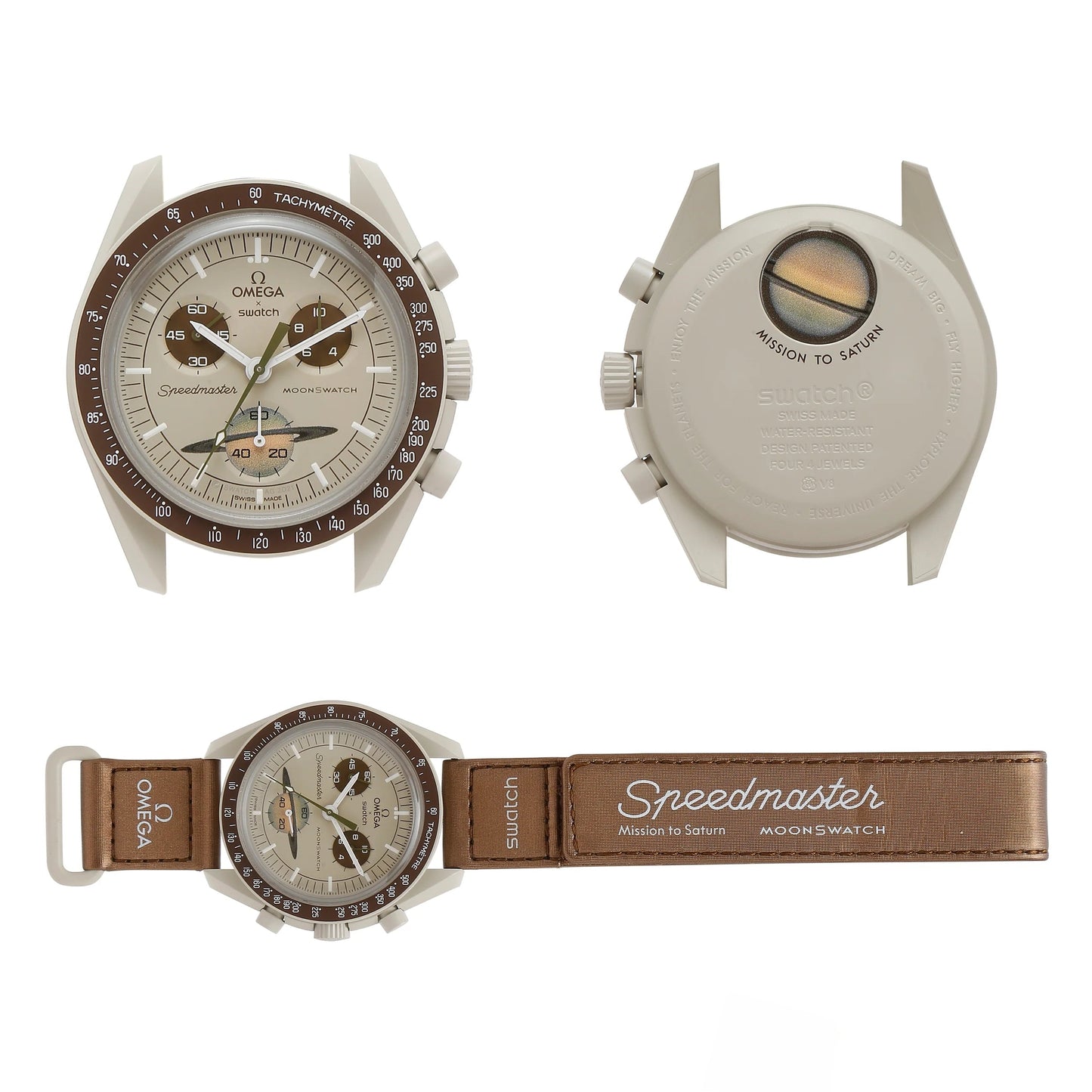 Swatch Omega x Moon Mission To Saturn Speedmaster Bezel Brown Moonswatch