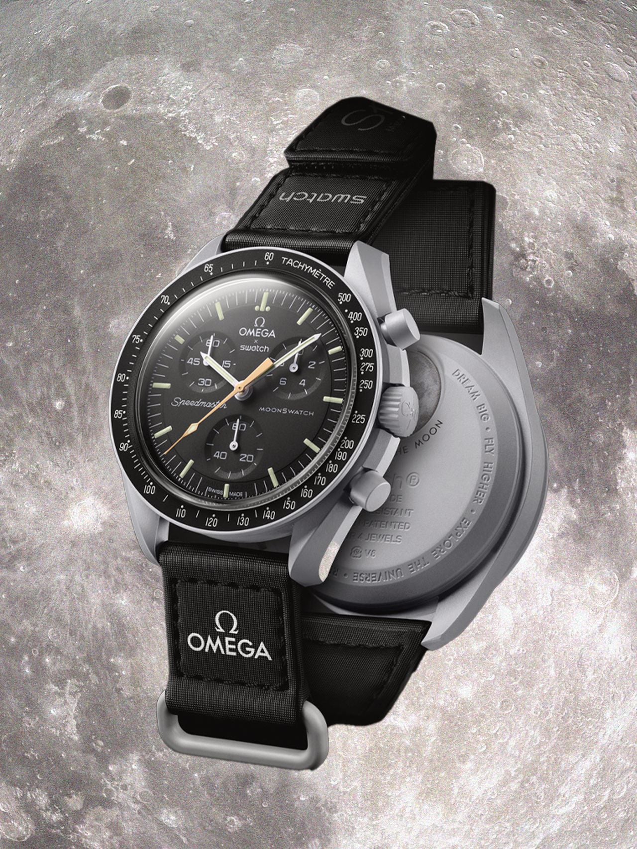 Swatch Omega x Moon Mission To The Moon Black - New Speedmaster Neavy Gray - Black Moonswatch