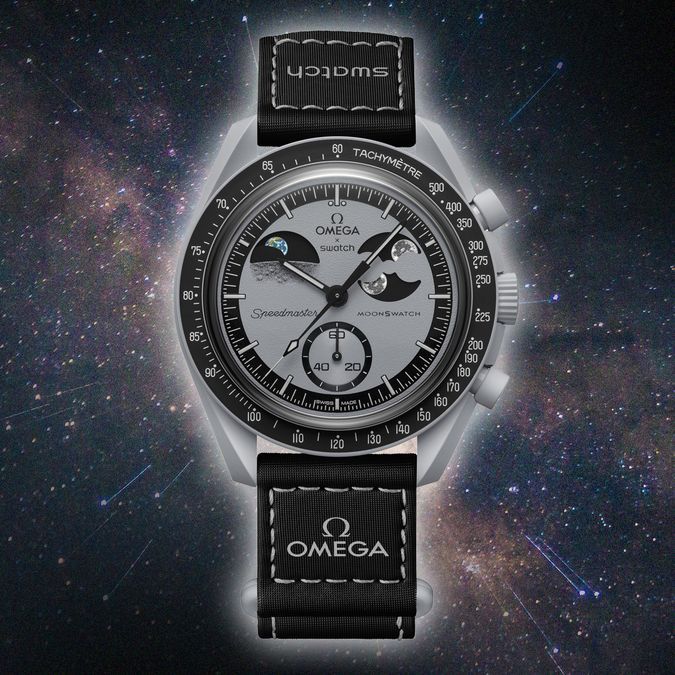 Swatch Omega x Moon Mission Earthphase Speedmaster Gray-Black Moonswatch