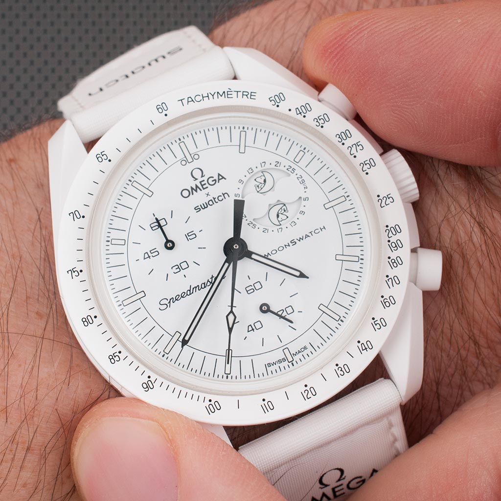 Swatch Omega x Moon Mission To The Moonphase - Full Moon Speedmaster Full White Moonswatch