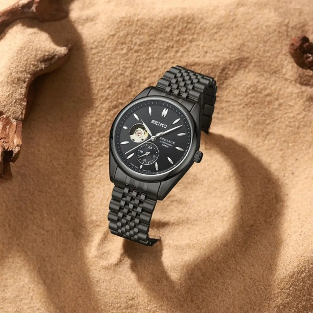 Seiko Presage Full black Stainless steel watch