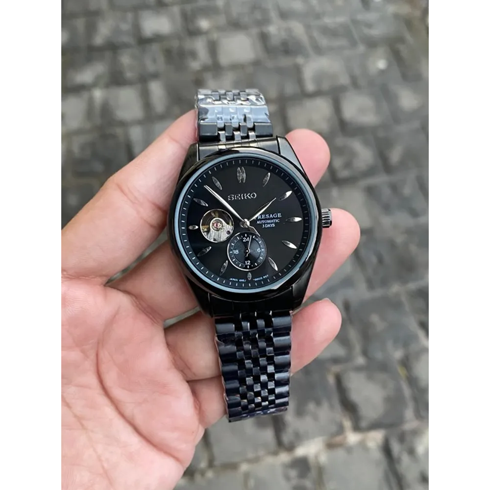 Seiko Presage Full black Stainless steel watch