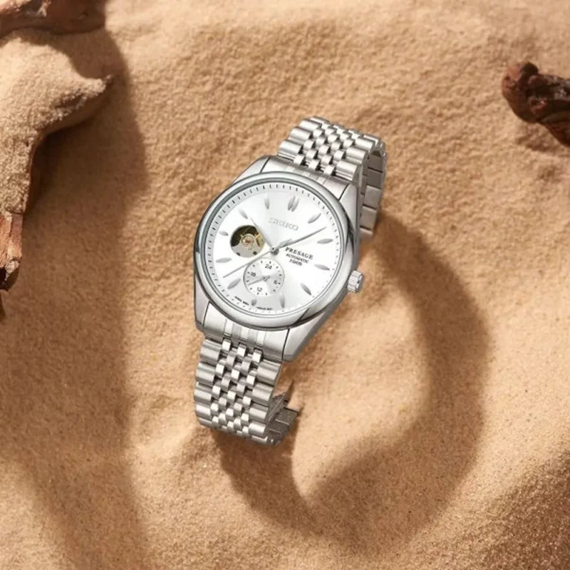 Seiko Presage Silver White Stainless steel watch