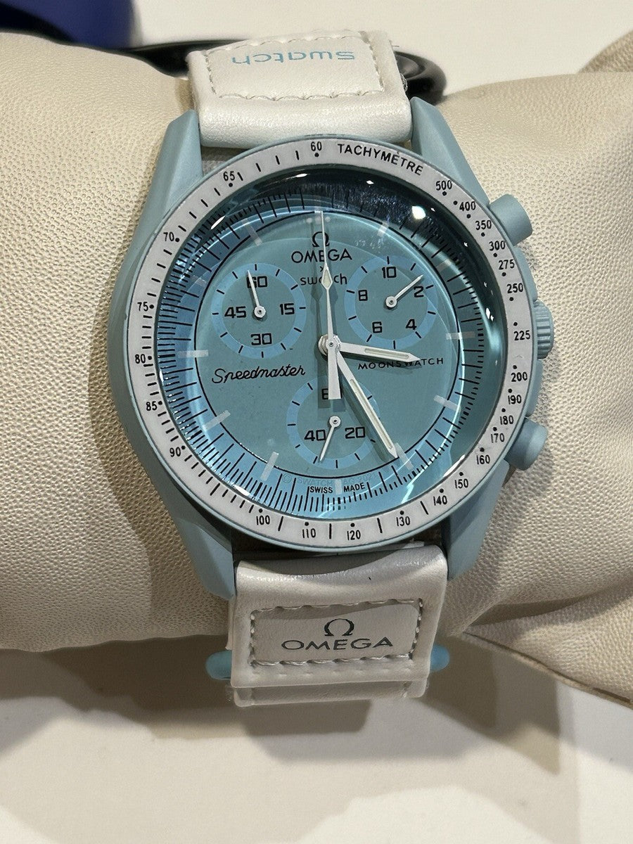 Swatch Omega x Moon Mission To Uranus Speedmaster Sky Blue Moonswatch