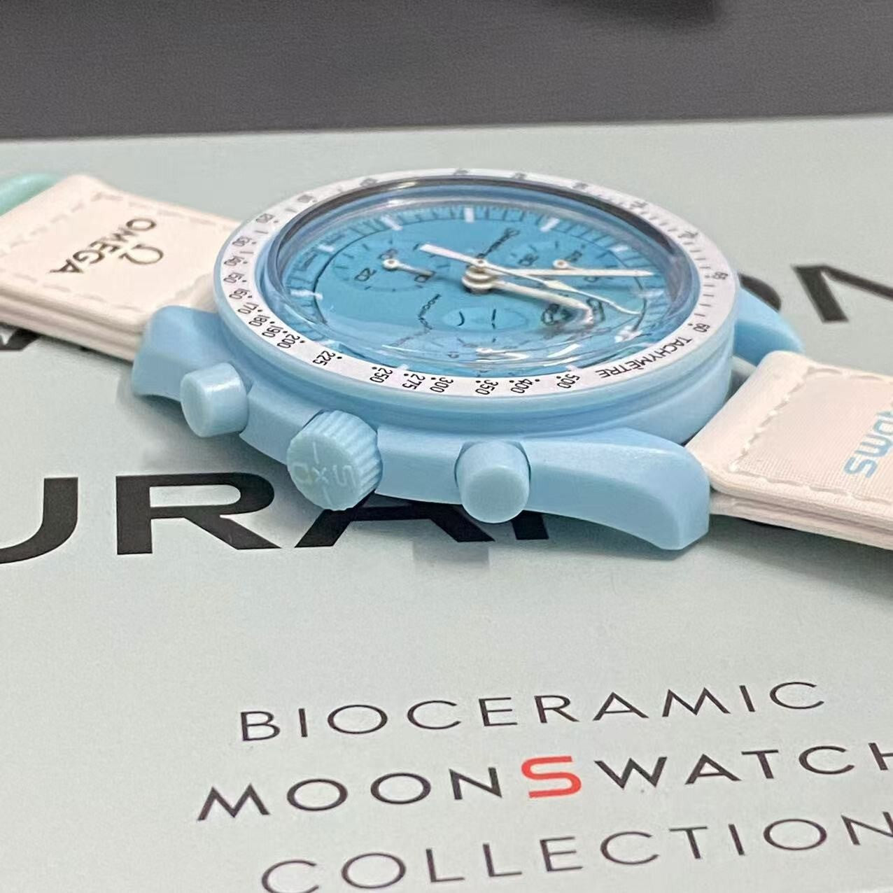 Swatch Omega x Moon Mission To Uranus Speedmaster Sky Blue Moonswatch