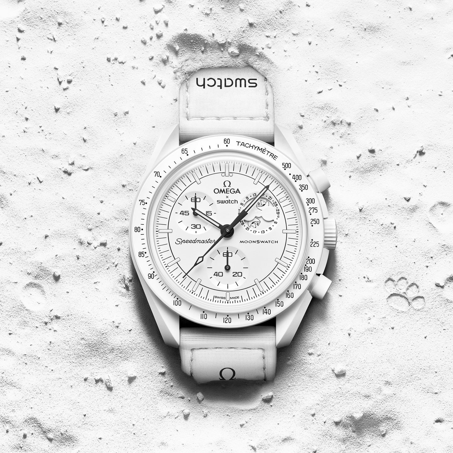 Swatch Omega x Moon Mission To The Moonphase - Full Moon Speedmaster Full White Moonswatch