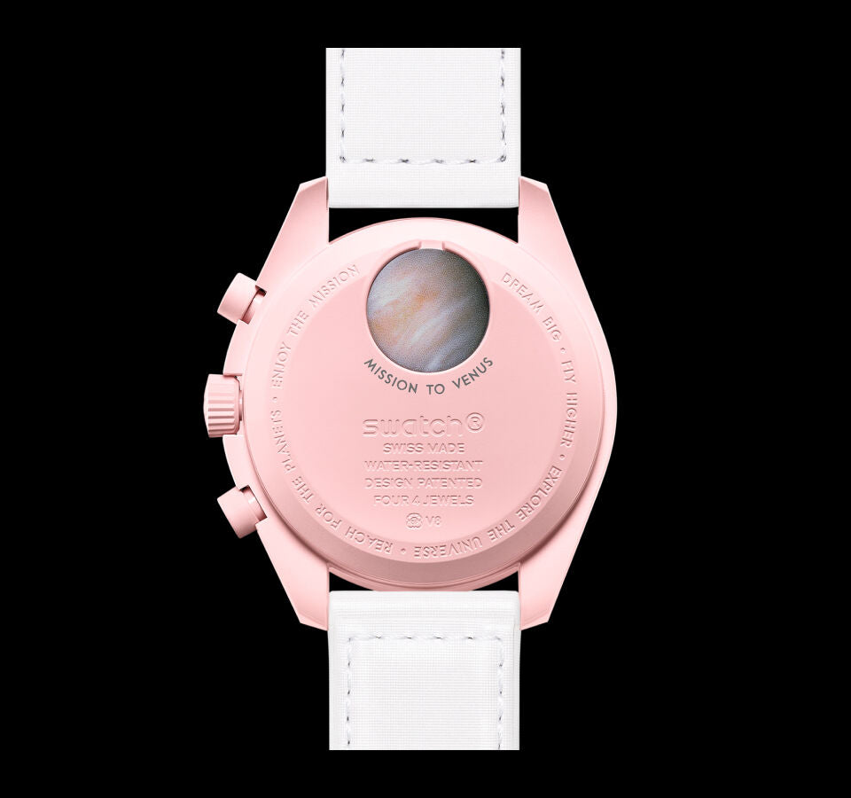 Swatch Omega x Moon Mission To Venus Speedmaster Powdery Pink Moonswatch