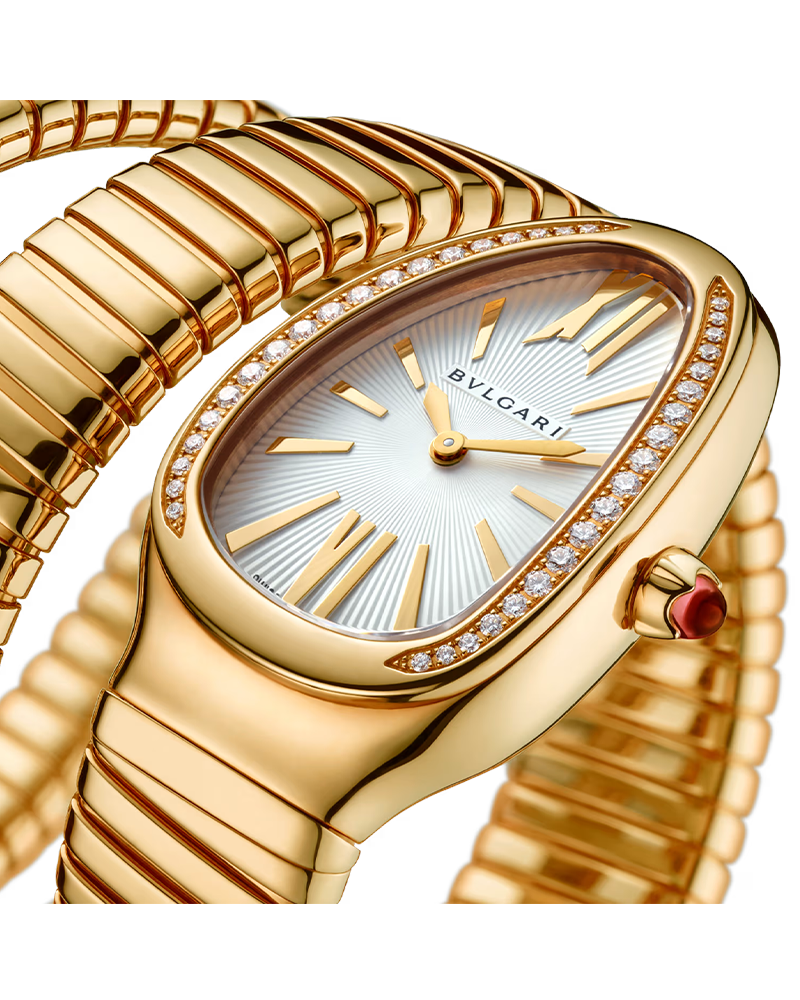 Bvlgar_i Serpenti Golden Strap White Dial