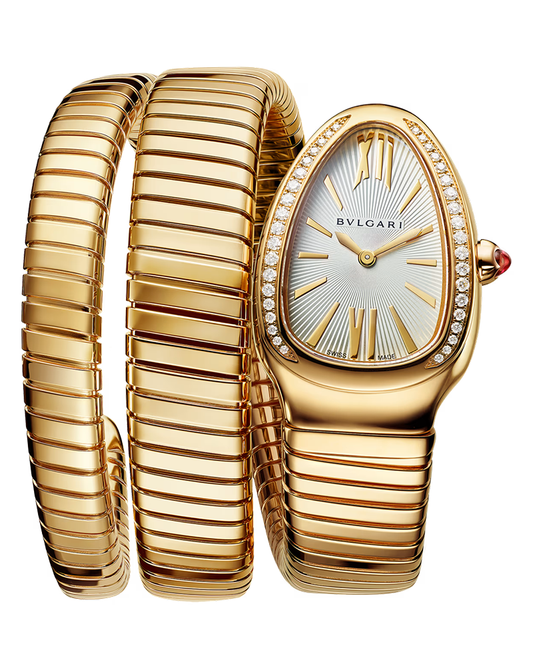 Bvlgar_i Serpenti Golden Strap White Dial