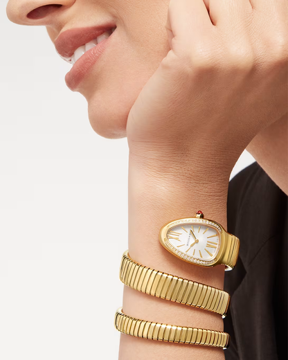 Bvlgar_i Serpenti Golden Strap White Dial