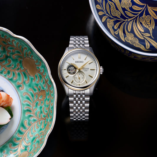 Seiko Presage Silver Beige Stainless steel watch