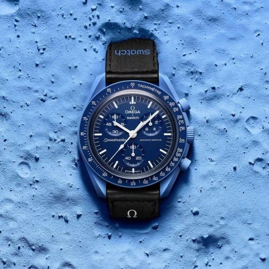 Swatch Omega x Moon Mission To Neptune Speedmaster Neavy Blue Moonswatch