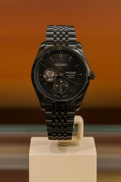 Seiko Presage Full black Stainless steel watch