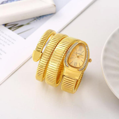 Bvlgar_i Serpenti Golden Strap Gold Dial