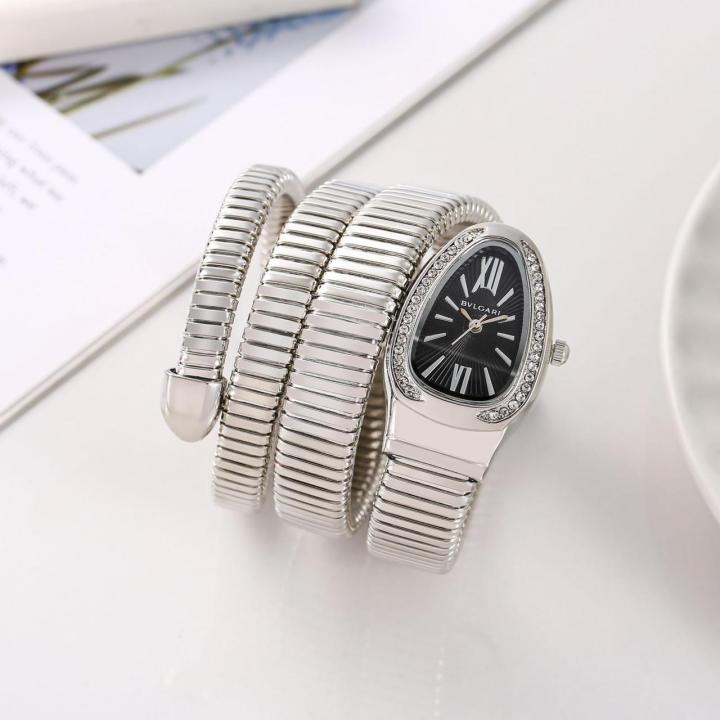 Bvlgar_i Serpenti Silver Black Dial