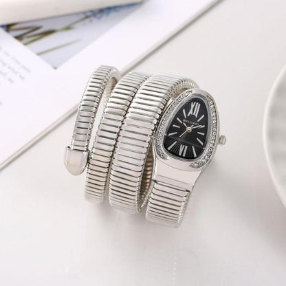 Bvlgar_i Serpenti Silver Black Dial