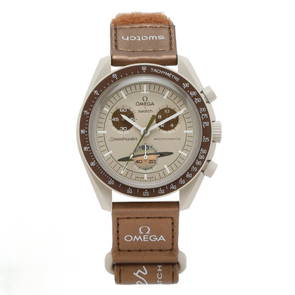 Swatch Omega x Moon Mission To Saturn Speedmaster Bezel Brown Moonswatch