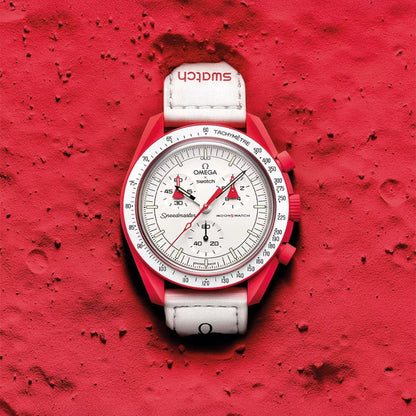 Swatch Omega x Moon Mission To Mars Moonphase Speedmaster Fiery Red Moonswatch