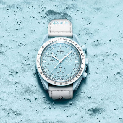 Swatch Omega x Moon Mission To Uranus Speedmaster Sky Blue Moonswatch
