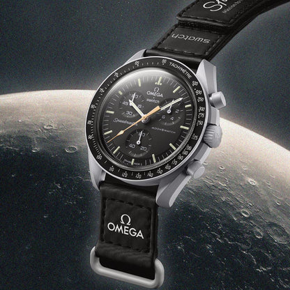 Swatch Omega x Moon Mission To The  Moon Black - New Speedmaster Neavy Gray - Black Moonswatch