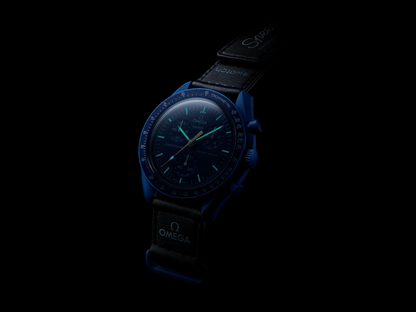 Swatch Omega x Moon Mission To Neptune Speedmaster Neavy Blue Moonswatch