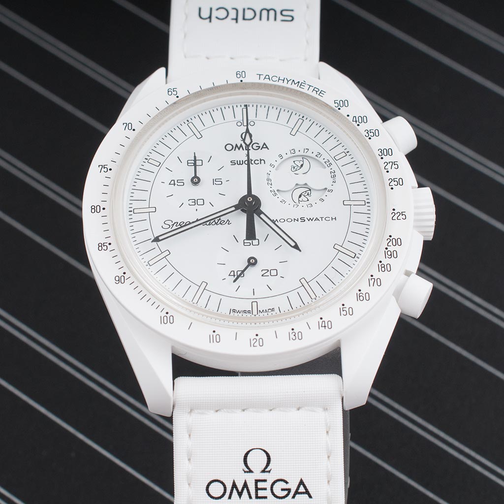 Swatch Omega x Moon Mission To The Moonphase - Full Moon Speedmaster Full White Moonswatch