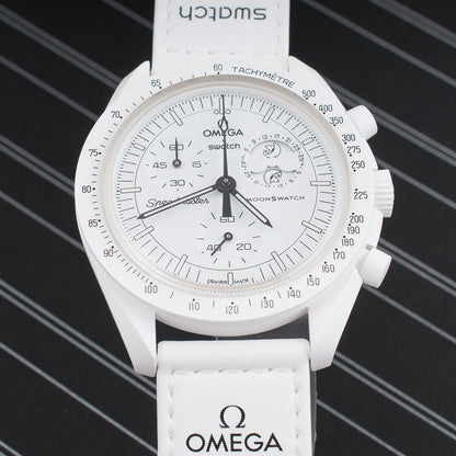 Swatch Omega x Moon Mission To The Moonphase - Full Moon Speedmaster Full White Moonswatch