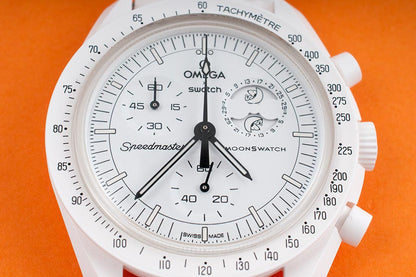Swatch Omega x Moon Mission To The Moonphase - Full Moon Speedmaster Full White Moonswatch