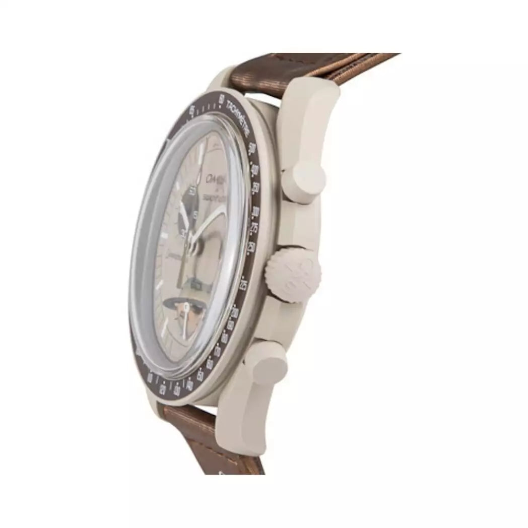 Swatch Omega x Moon Mission To Saturn Speedmaster Bezel Brown Moonswatch
