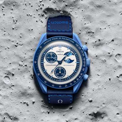 Swatch Omega x Moon Mission To The Super Blue Moonphase Speedmaster Neavy Blue Moonswatch