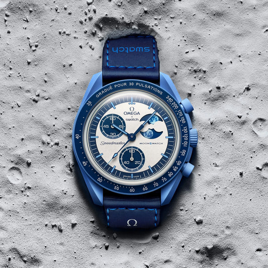 Swatch Omega x Moon Mission To The Super Blue Moonphase Speedmaster Neavy Blue Moonswatch
