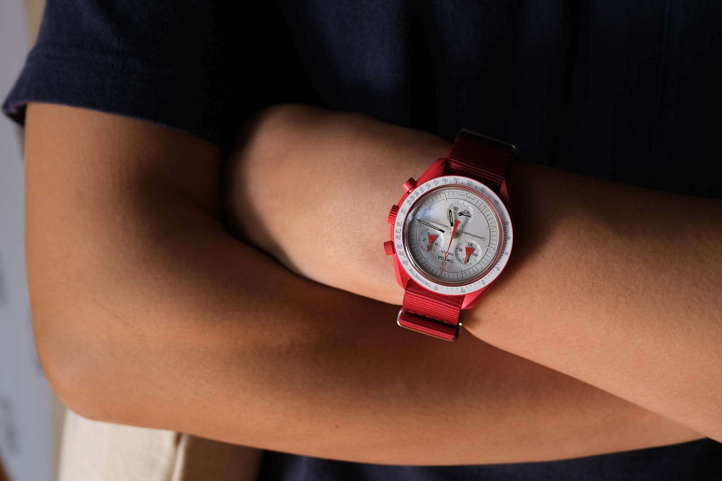 Swatch Omega x Moon Mission To Mars Moonphase Speedmaster Fiery Red Moonswatch