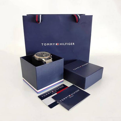 Tommy hilfiger brown white dial open back automatic
