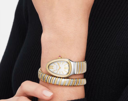 Bvlgar_i Serpenti Gold Dualtone White Dial