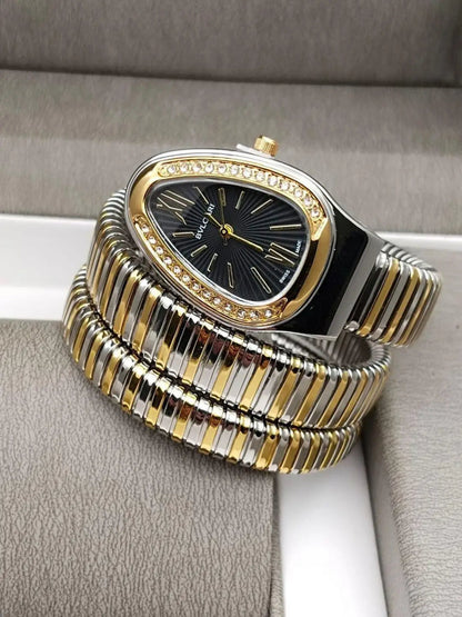Bvlgar_i Serpenti Gold Dualtone Black Dial