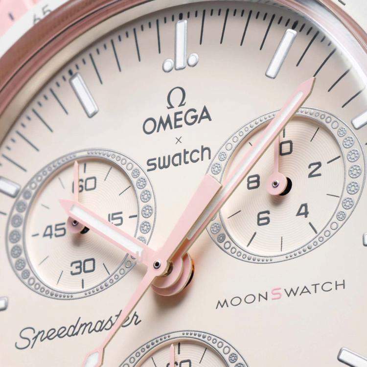 Swatch Omega x Moon Mission To Venus Speedmaster Powdery Pink Moonswatch