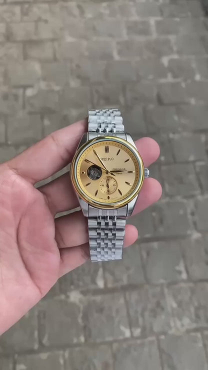 Seiko Presage Silver Gold Stainless steel watch