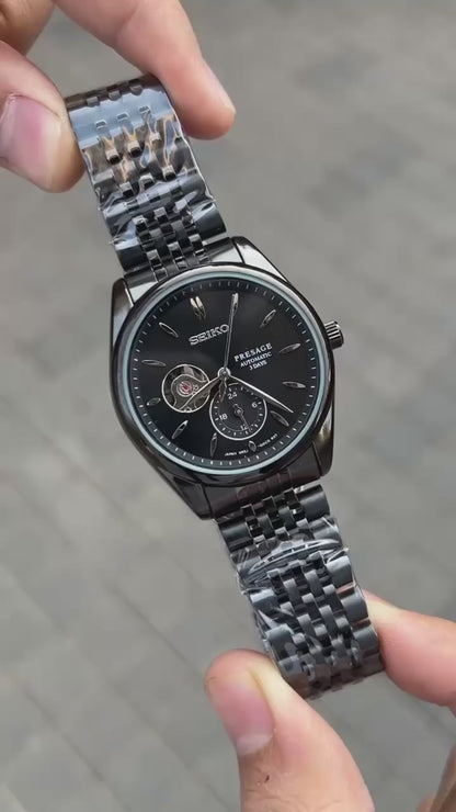 Seiko Presage Full black Stainless steel watch
