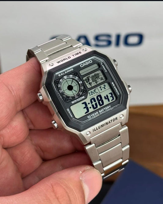 Casio vintage Digital stainless steel strap watch