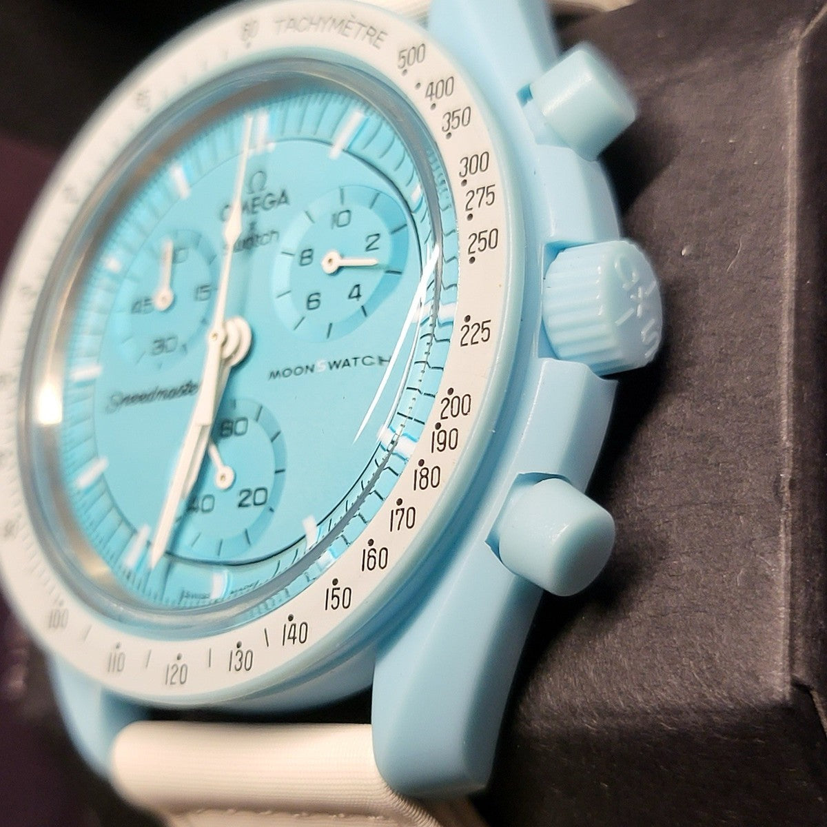 Swatch Omega x Moon Mission To Uranus Speedmaster Sky Blue Moonswatch